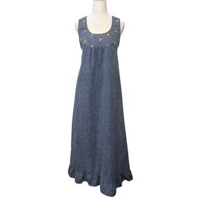 Young Edwardian Vintage Chambray Maxi Dress